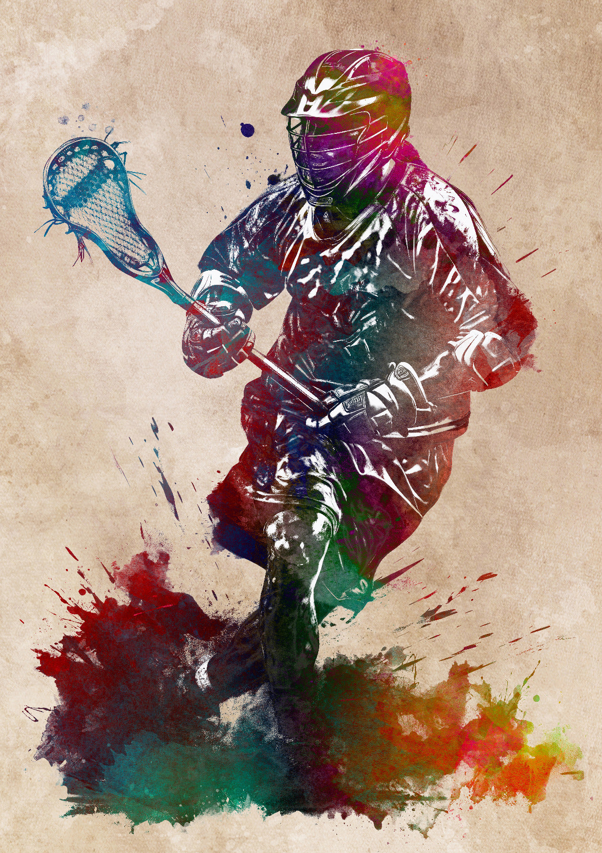 Lacrosse player sport art 4
