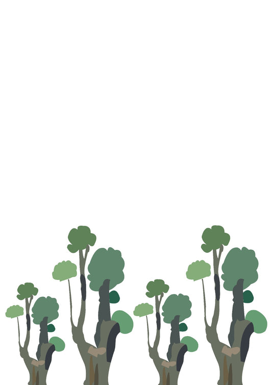 Minimalist Green Tree Pattern