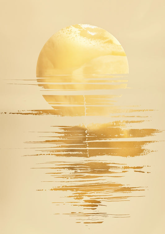 Golden sunset over the ocean By Jean-Claude