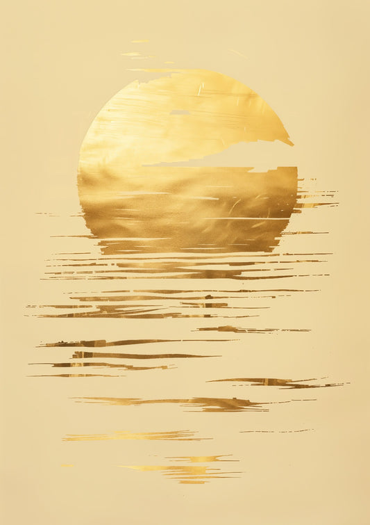 Gold sunset over the sea By Jean-Claude