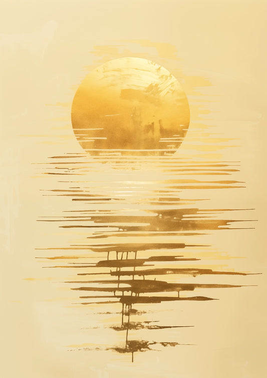 Gold sunset over the sea By Jean-Claude