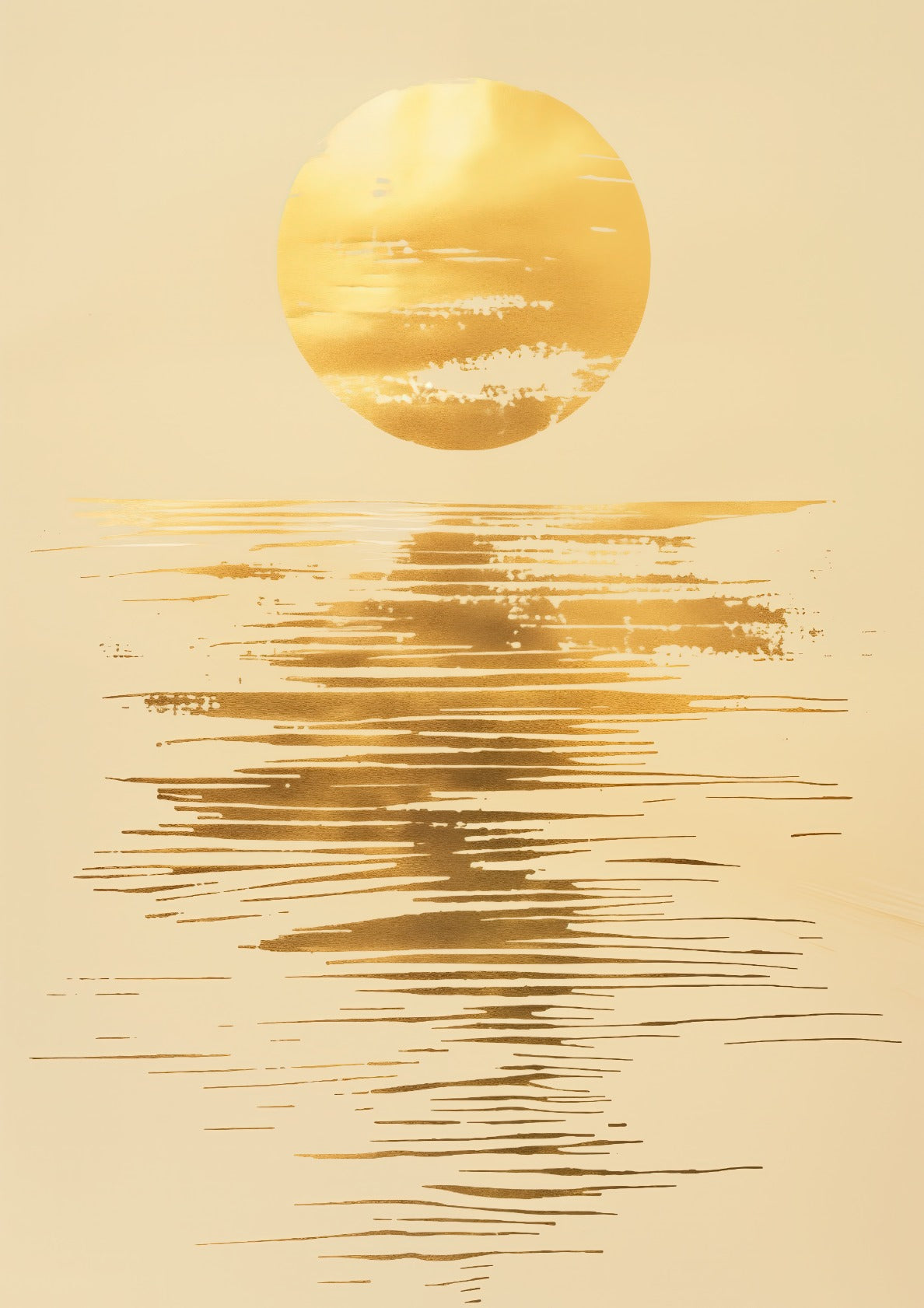 Abstract golden sun over the sea By Jean-Claude