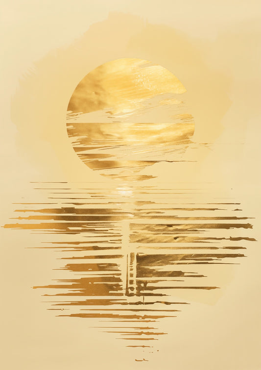 Gold suns over the ocean By Jean-Claude