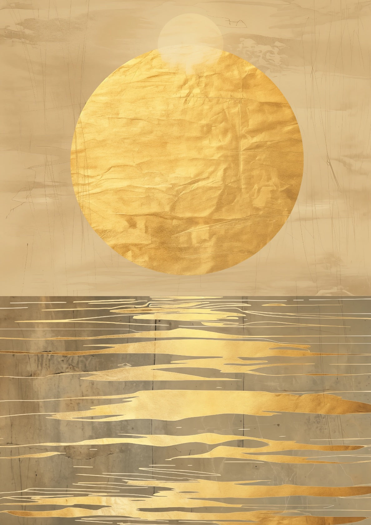 Gold sun over the ocean