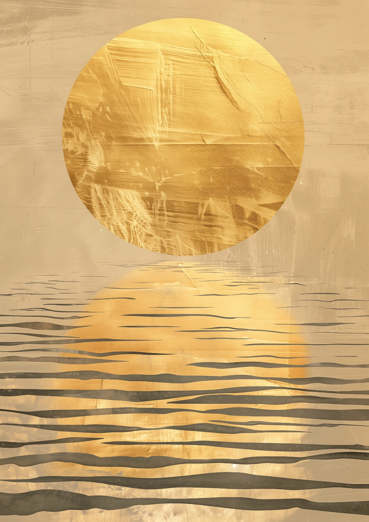 Gold sunset over the sea