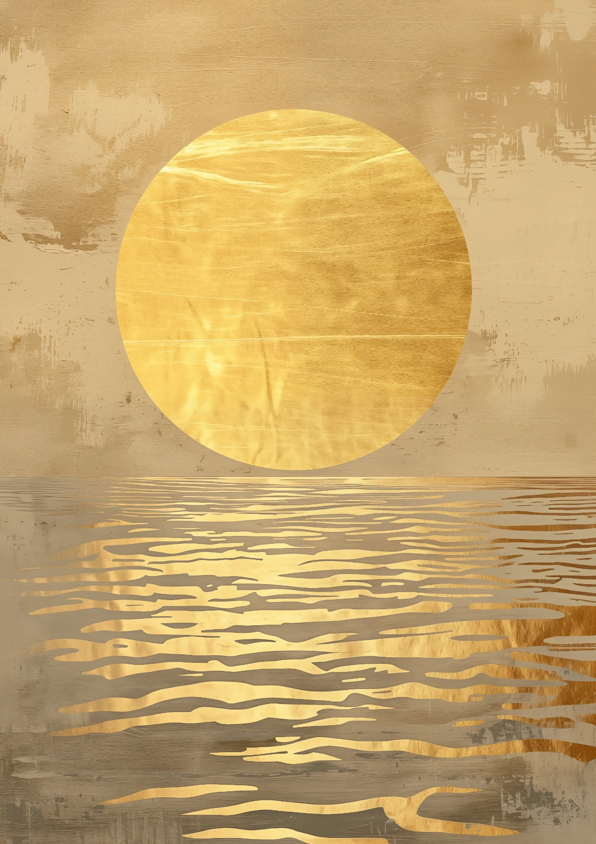 Gold sun over the ocean