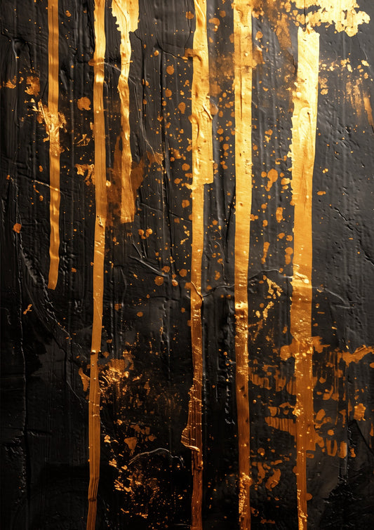 Dripping gold paint