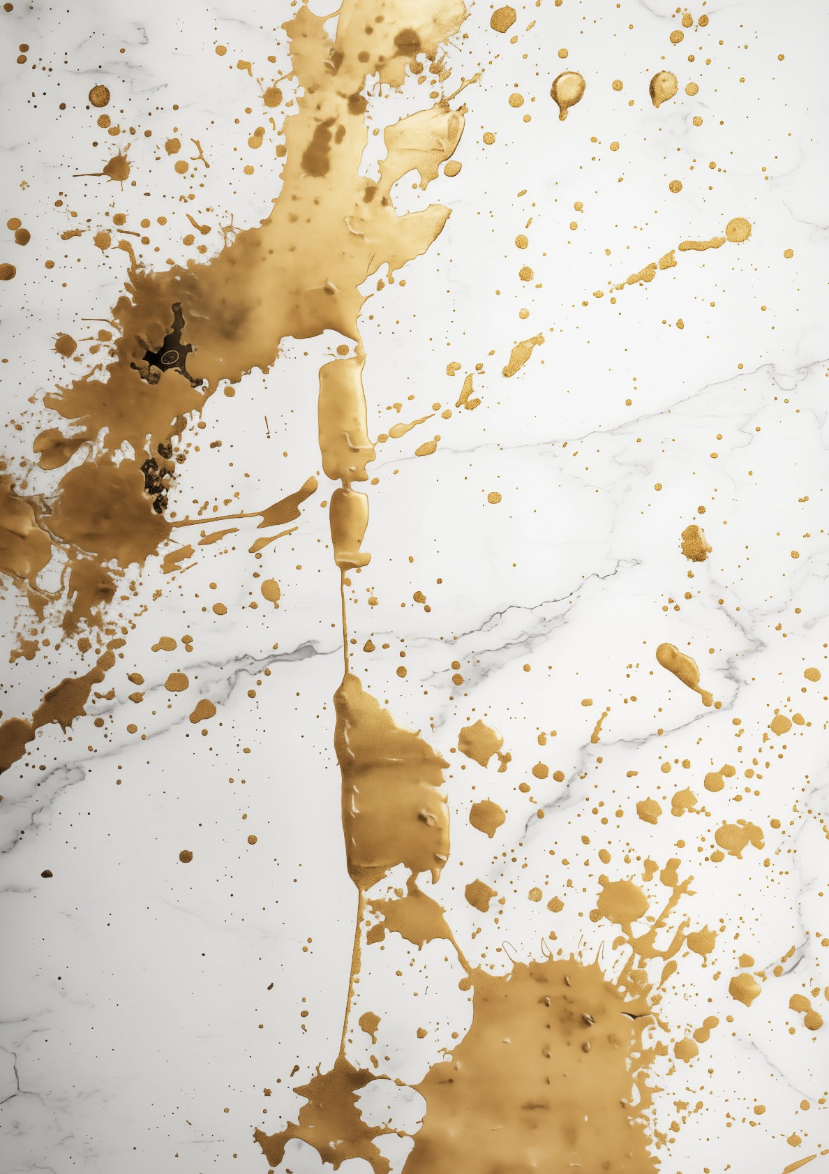 Gold on white marble