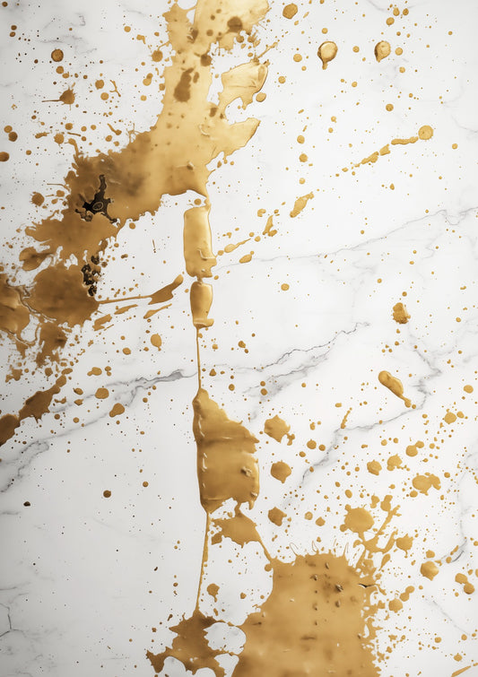 Gold on white marble