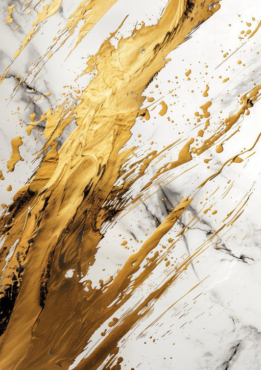 Gold over white marble