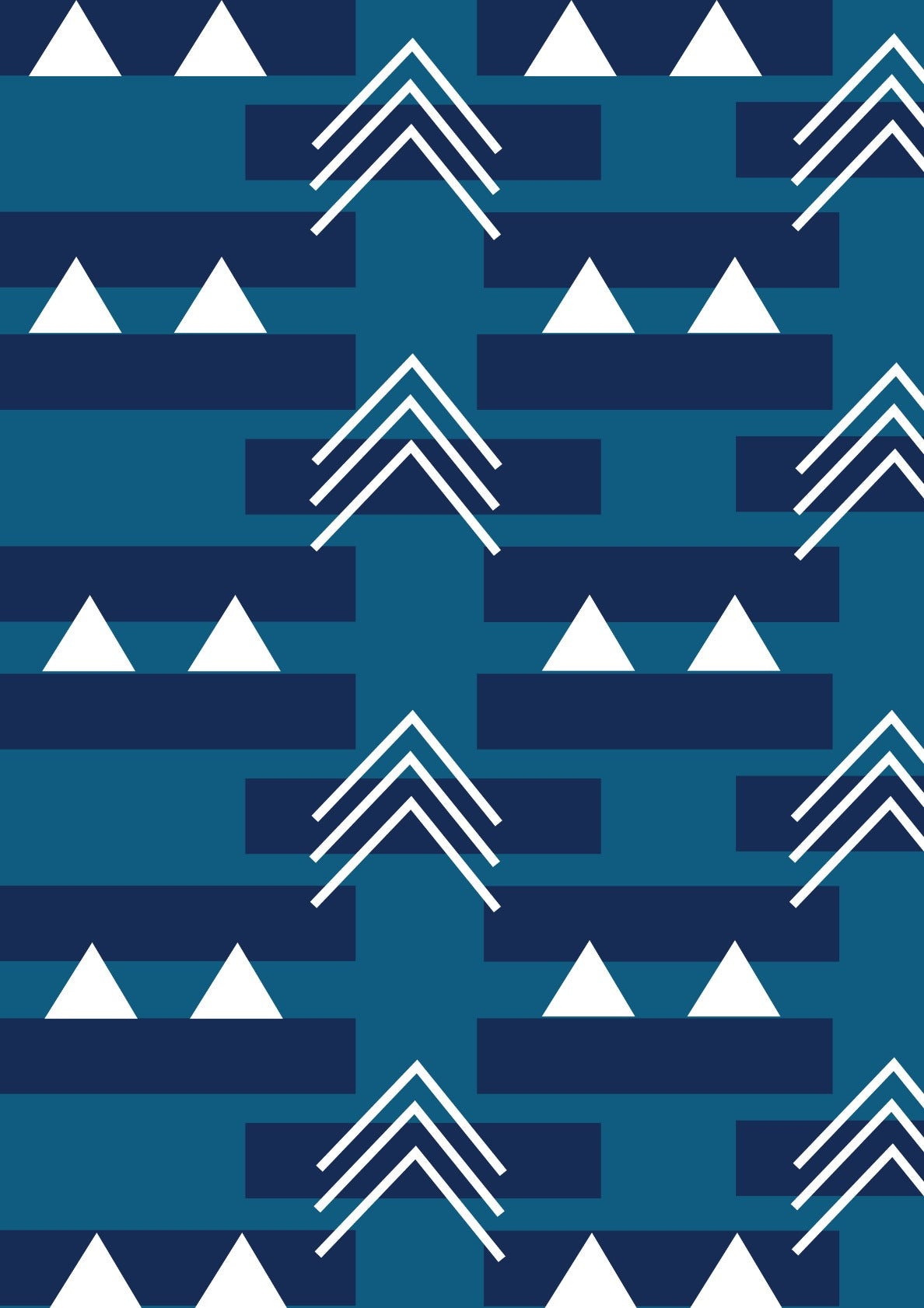 Blue White Geometric Shapes Pattern