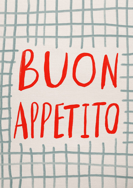 Buon Appetito in Red and Grey