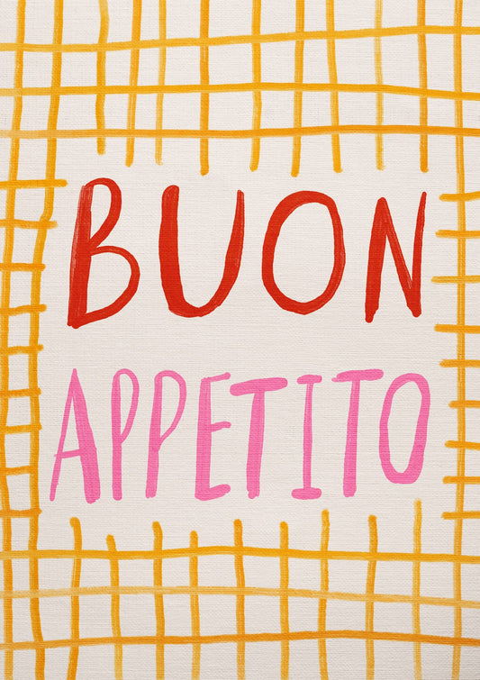 Buon Appetito in Red Pink Yellow