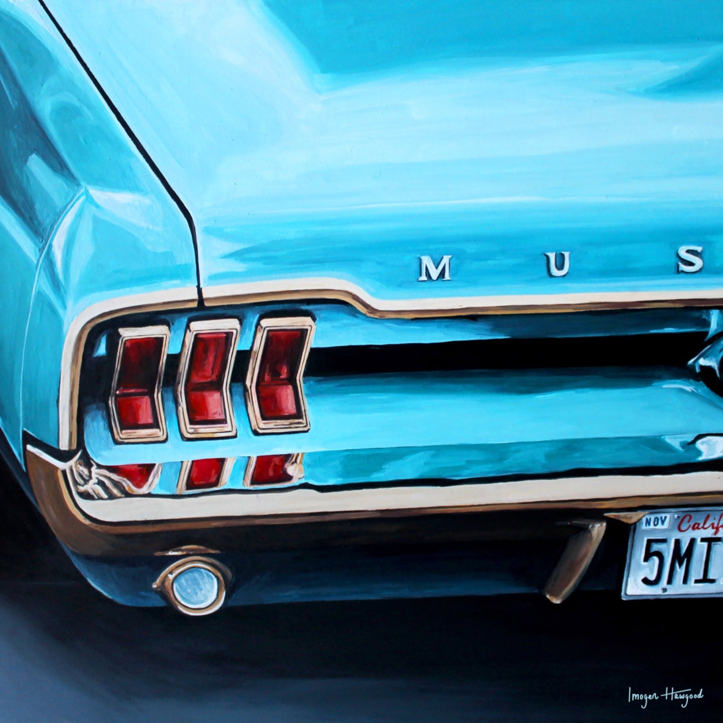 Blue Ford Mustang