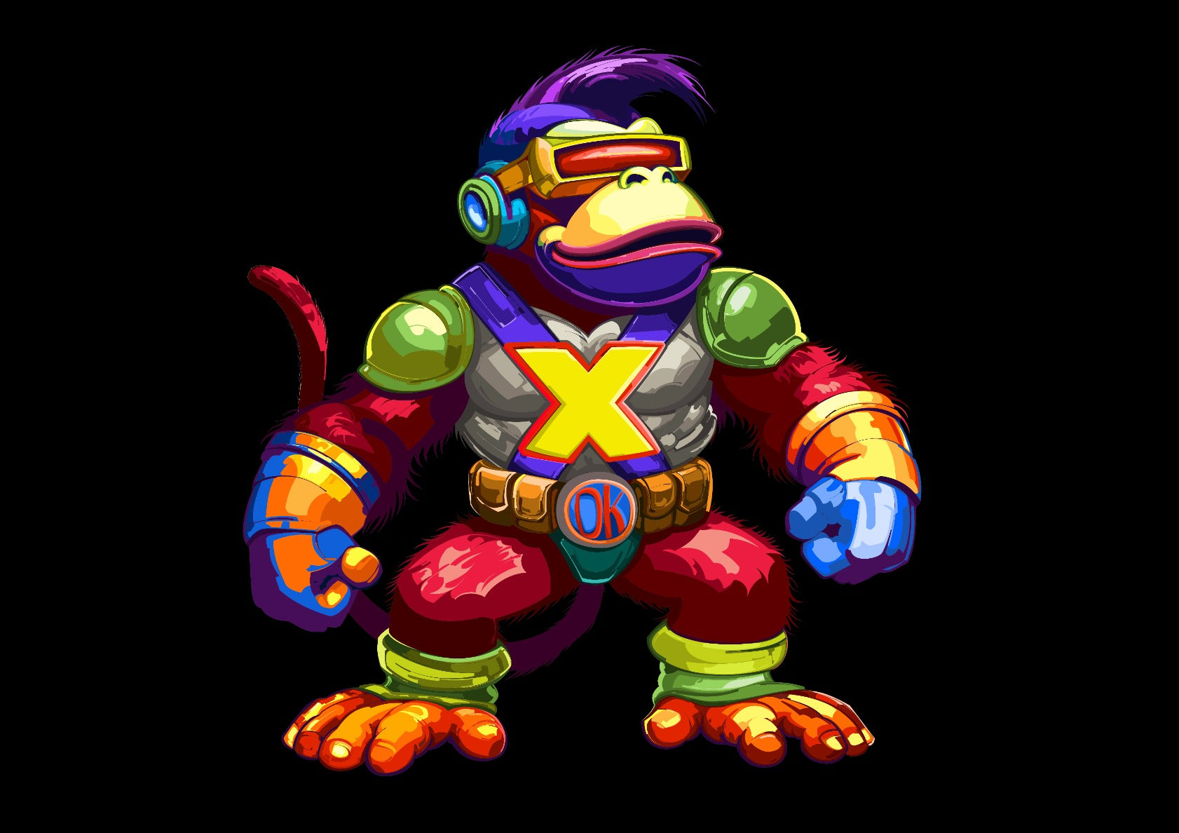 X Monkey Cartoon Pop Art 