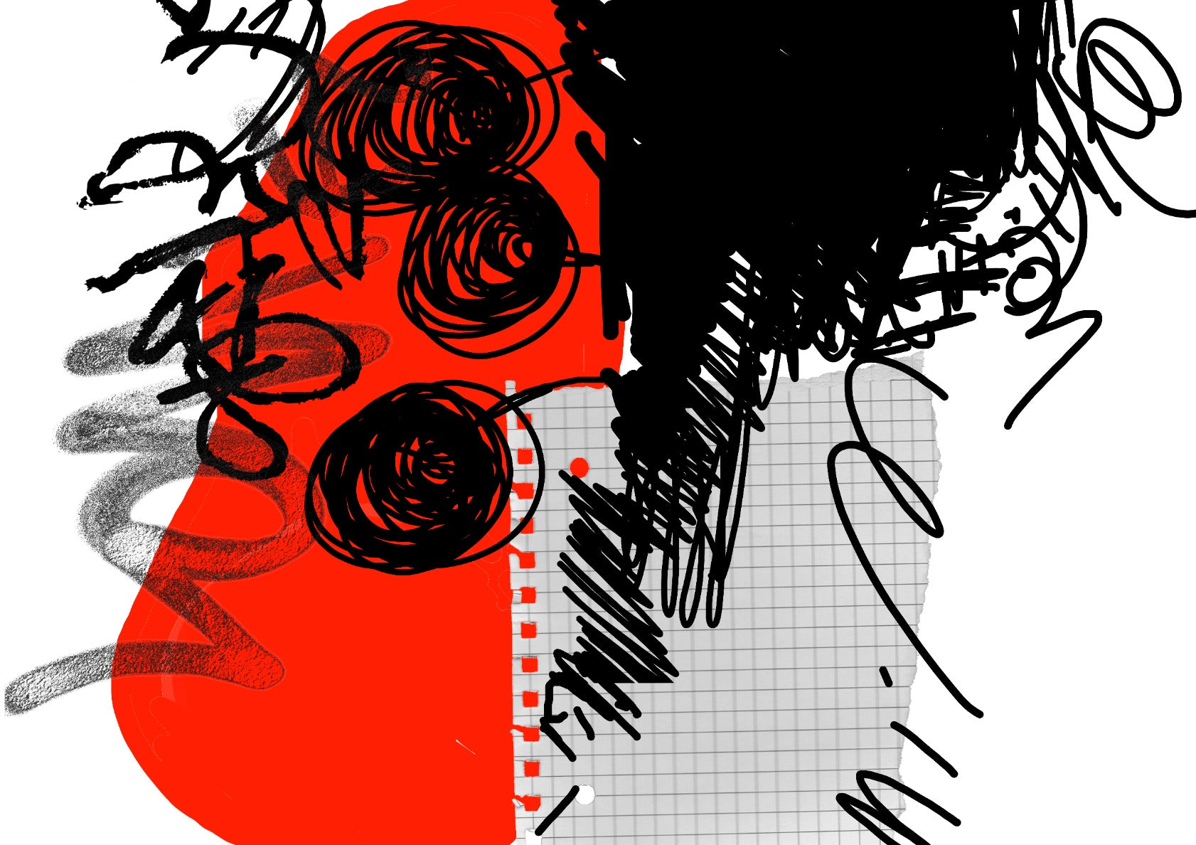 red and black flowers abstract