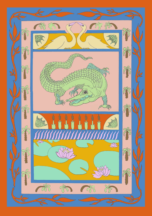 Crocodile Amongst the Rushes