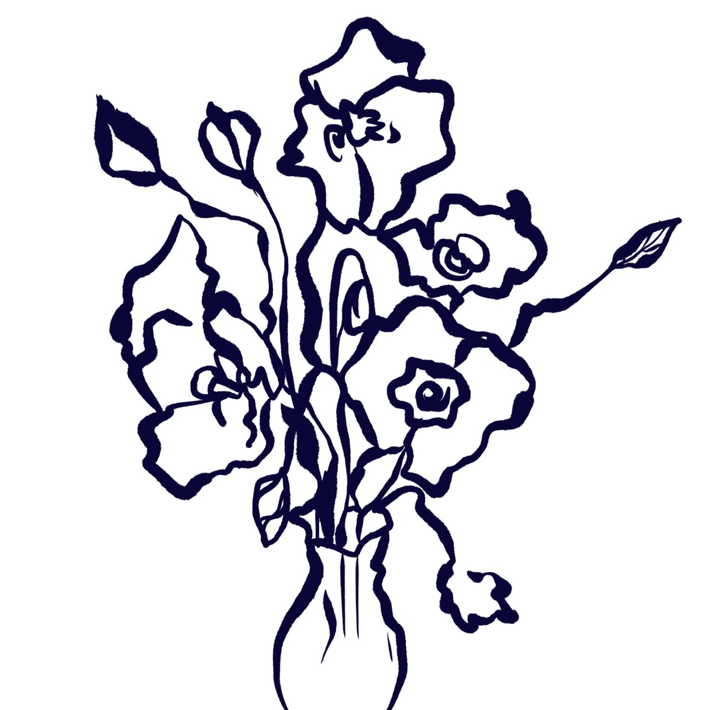 Flowers line art 