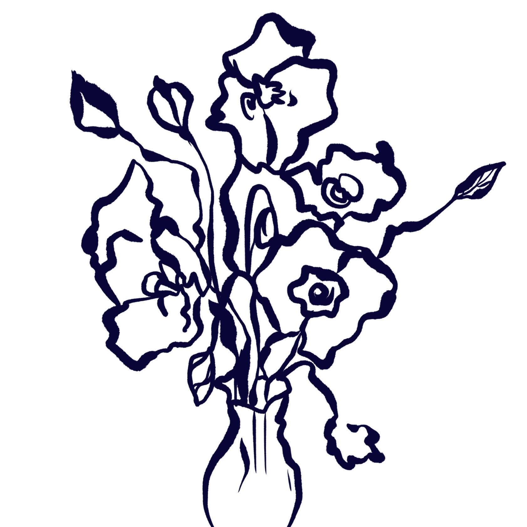 Flowers line art 