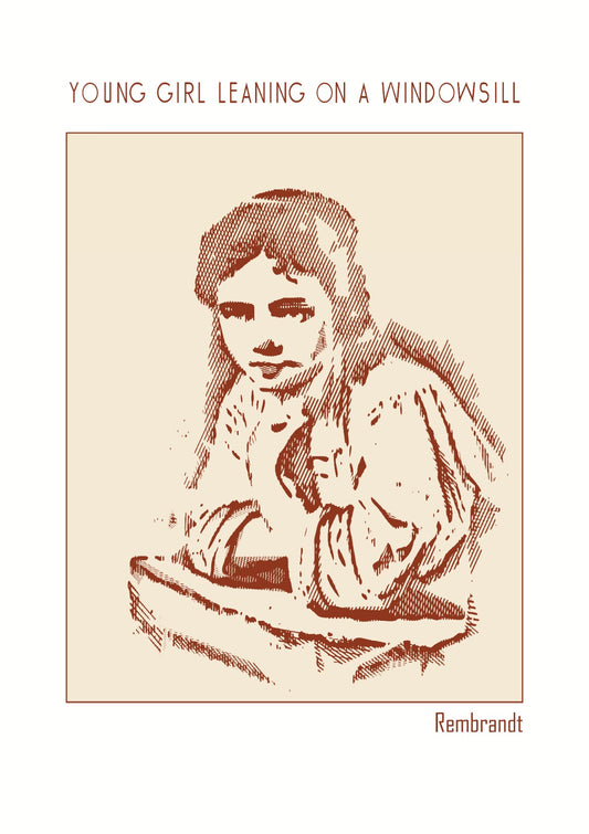 Young Girl Leaning on a Windowsill – Rembrandt Harmenszoon van Rijn