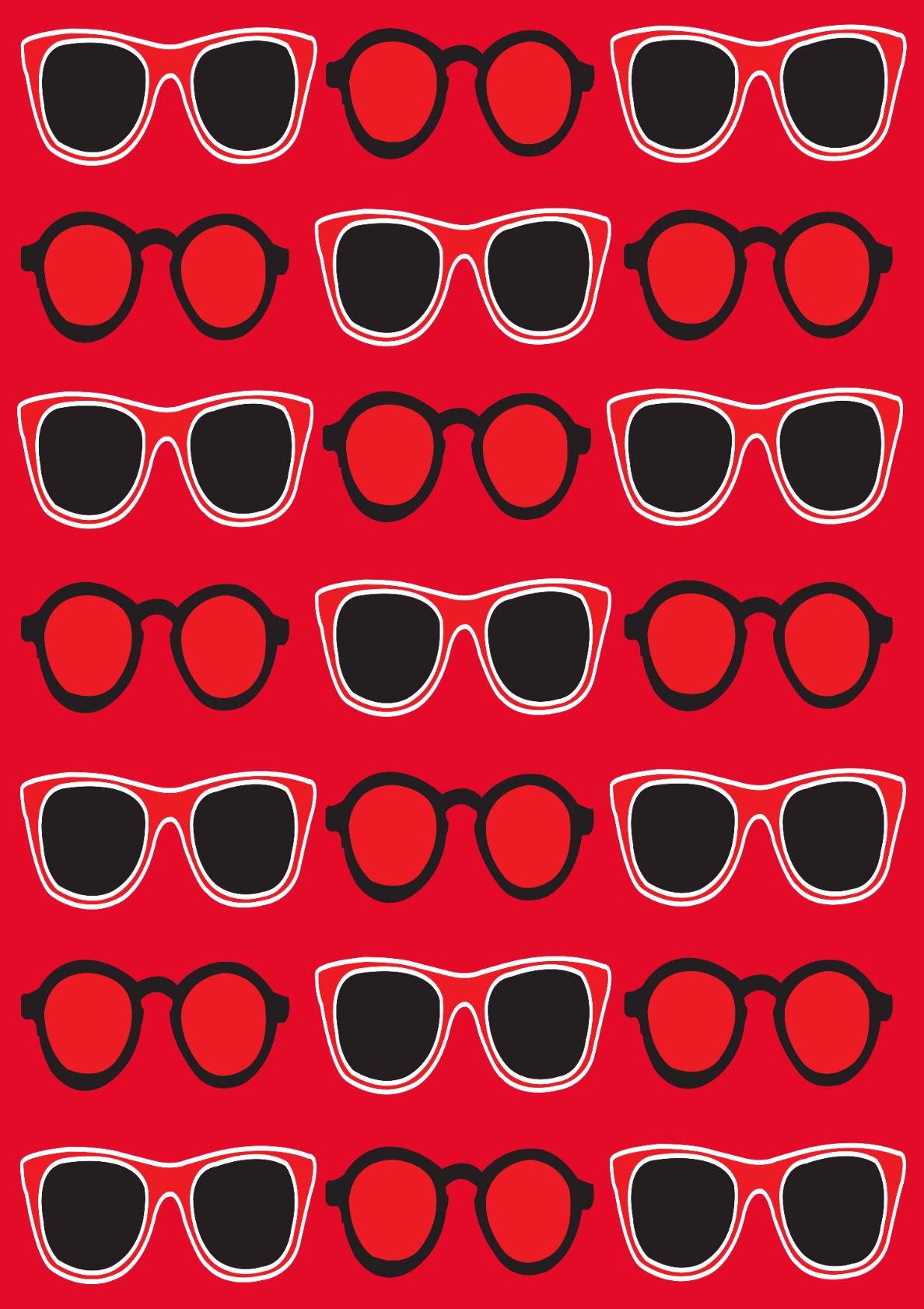 Black Red Sunglasses Pattern