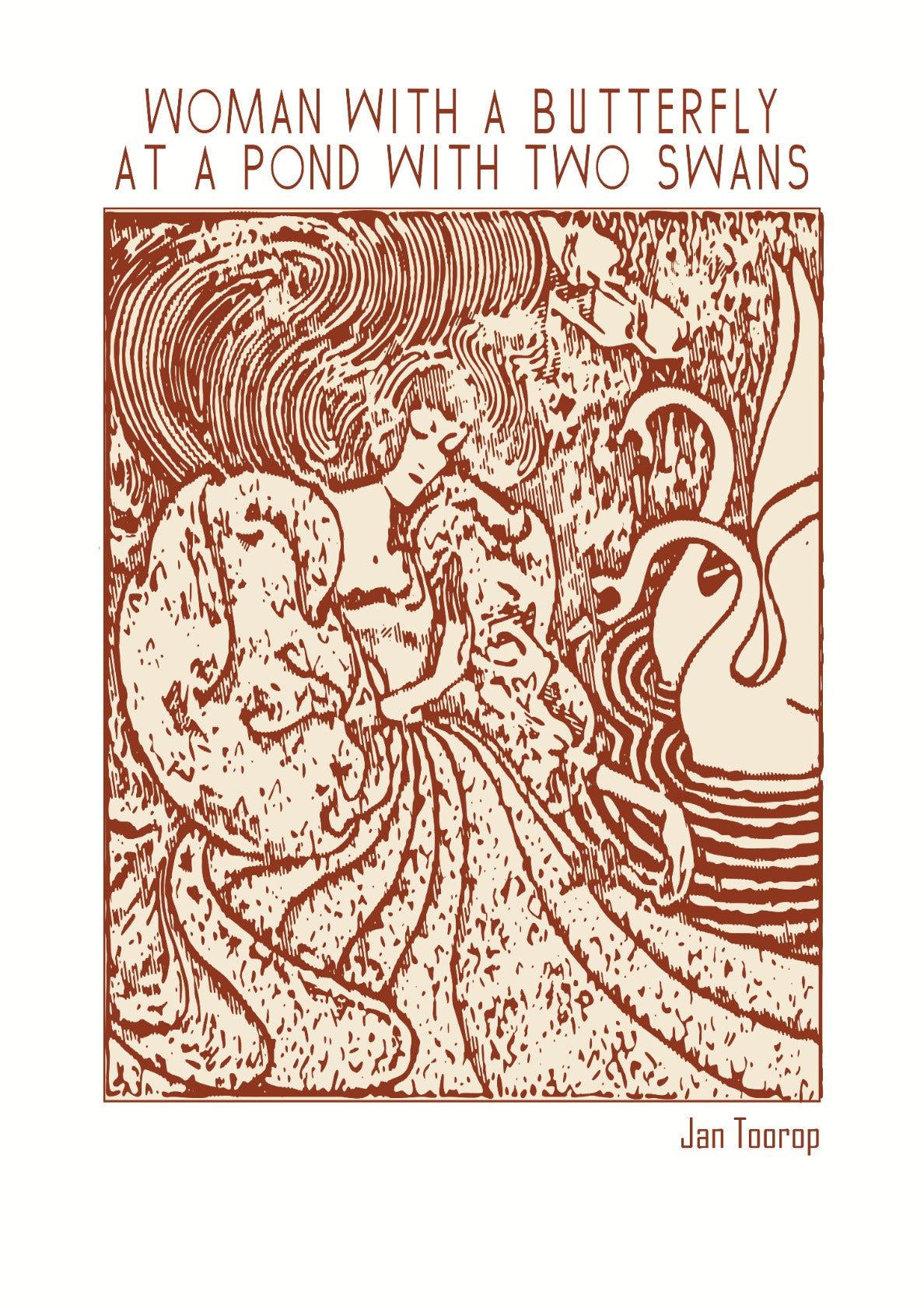 Woman with a Butterfly at a pond with two swans – Jan Toorop