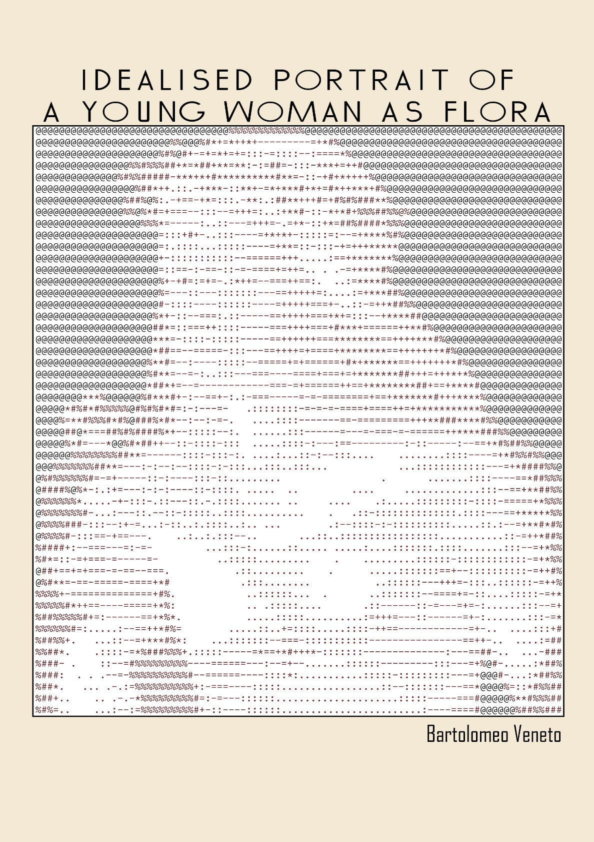Idealised Portrait of a Young Woman as Flora – Bartolomeo Veneto – ascii art