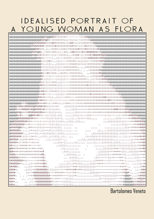 Idealised Portrait of a Young Woman as Flora – Bartolomeo Veneto – ascii art