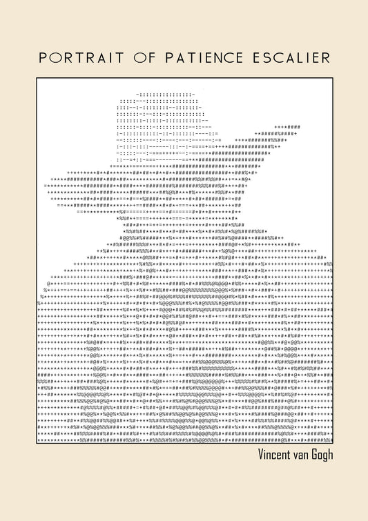 Portrait of Patience Escalier (1888) – Vincent van Gogh (Ascii art)