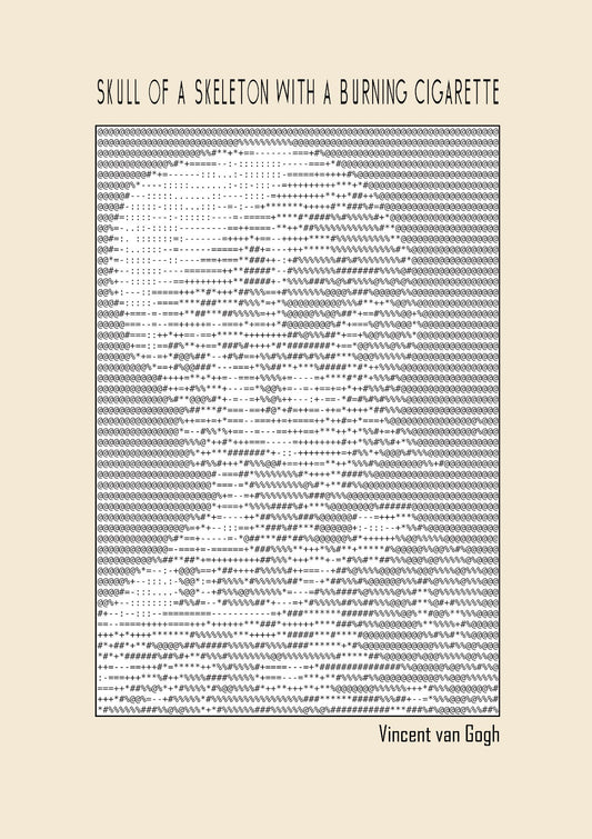 Skull of a Skeleton with a Burning Cigarette (Ascii art)