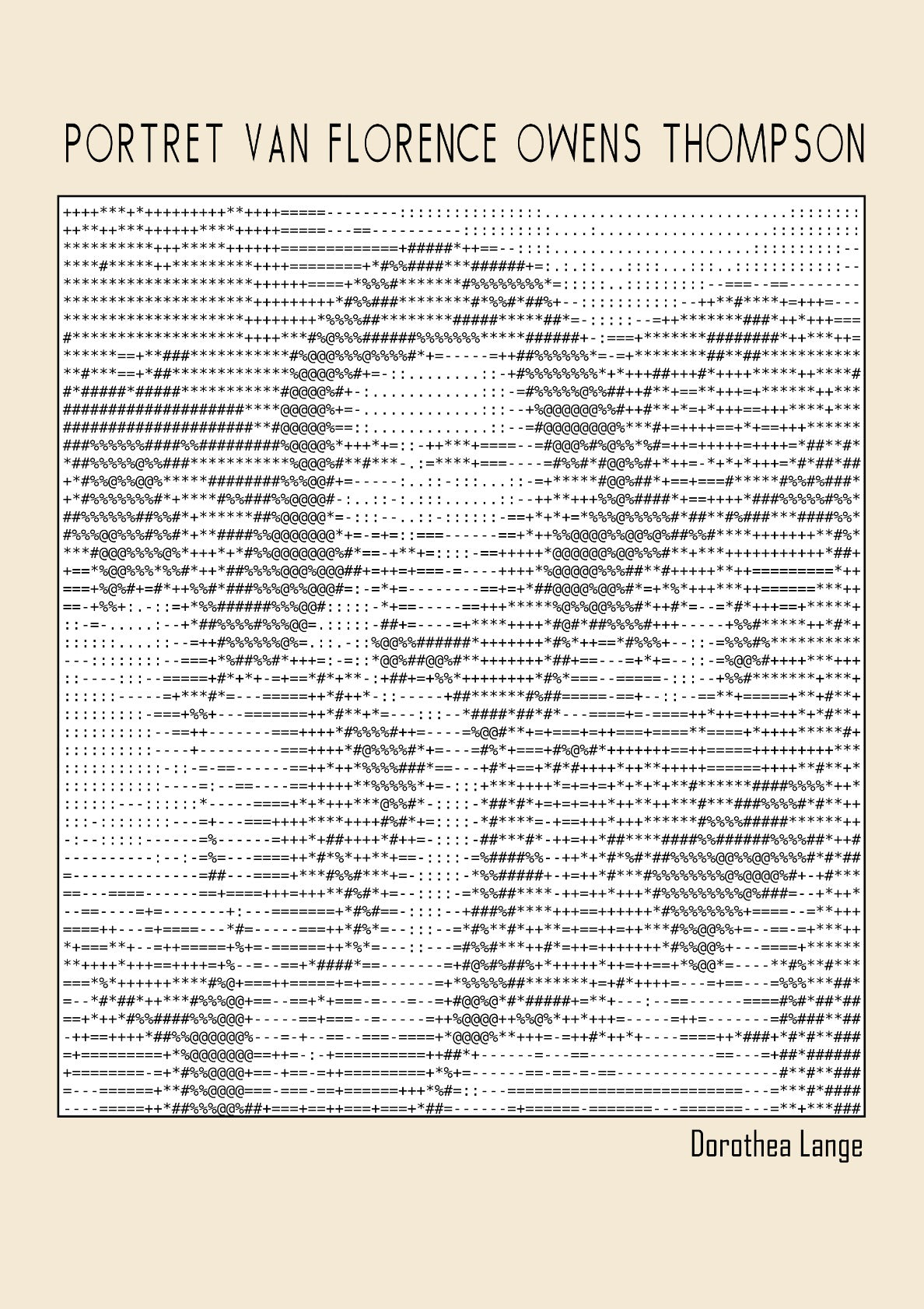 Portret van Florence Owens Thompson (Ascii art)