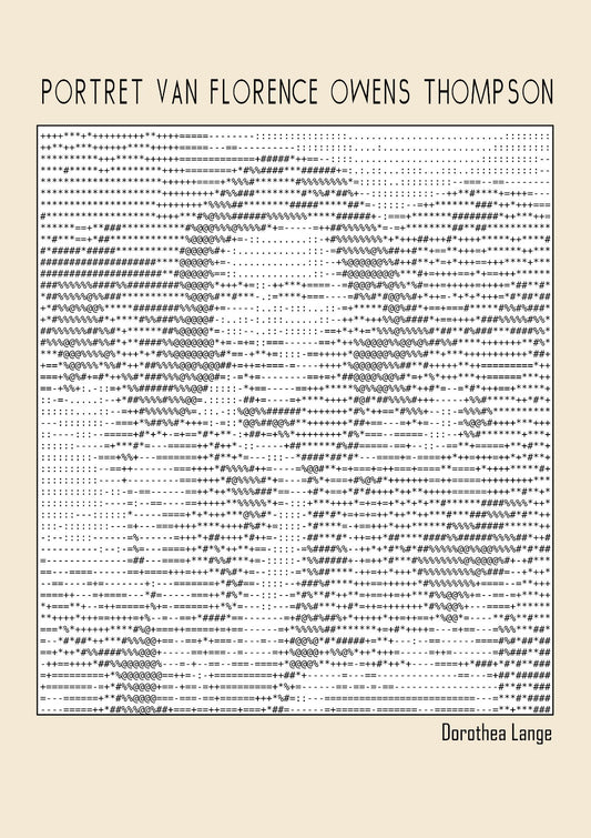 Portret van Florence Owens Thompson (Ascii art)