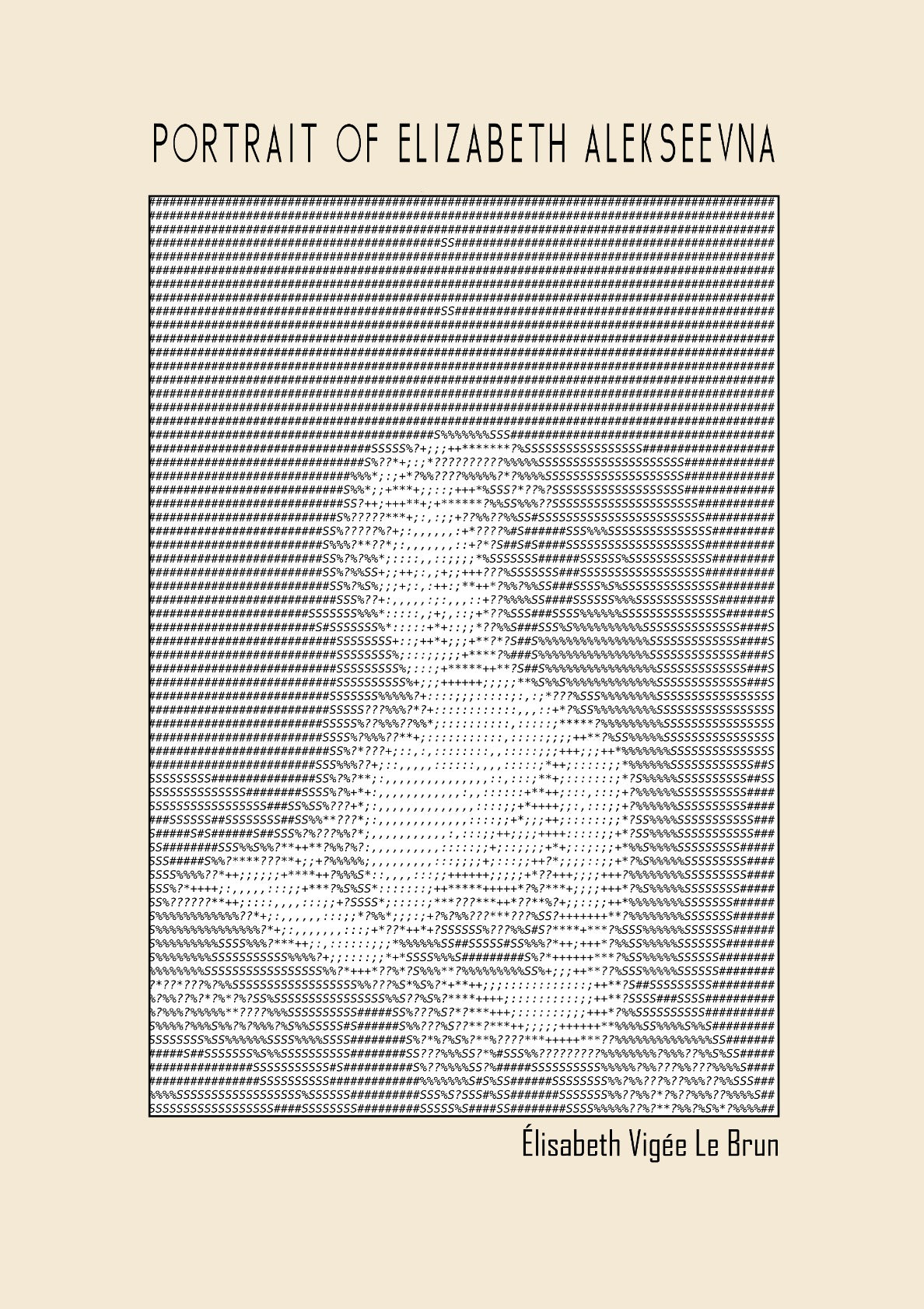 Portrait of Elizabeth Alekseevna - Wife Emperor Alexander I (Ascii art)