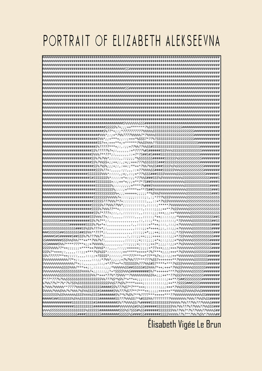 Portrait of Elizabeth Alekseevna - Wife Emperor Alexander I (Ascii art)