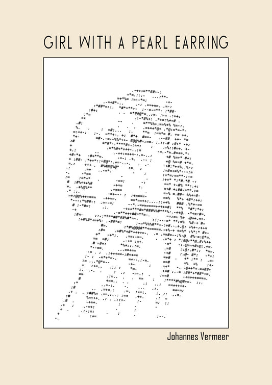 Girl with a Pearl Earring – Johannes Vermeer (Ascii art)