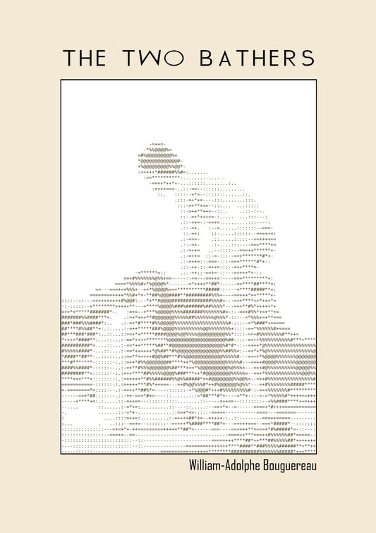 The two bathers (1884) – William-Adolphe Bouguereau (Ascii art)