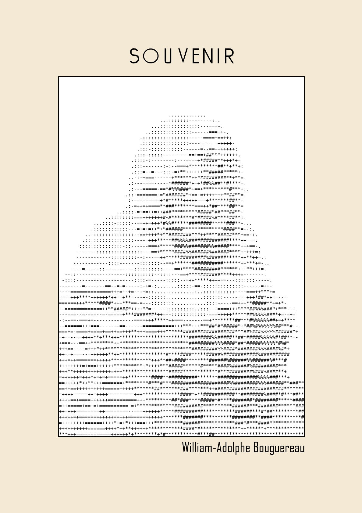 Souvenir (1894) – William-Adolphe Bouguereau (Ascii art)