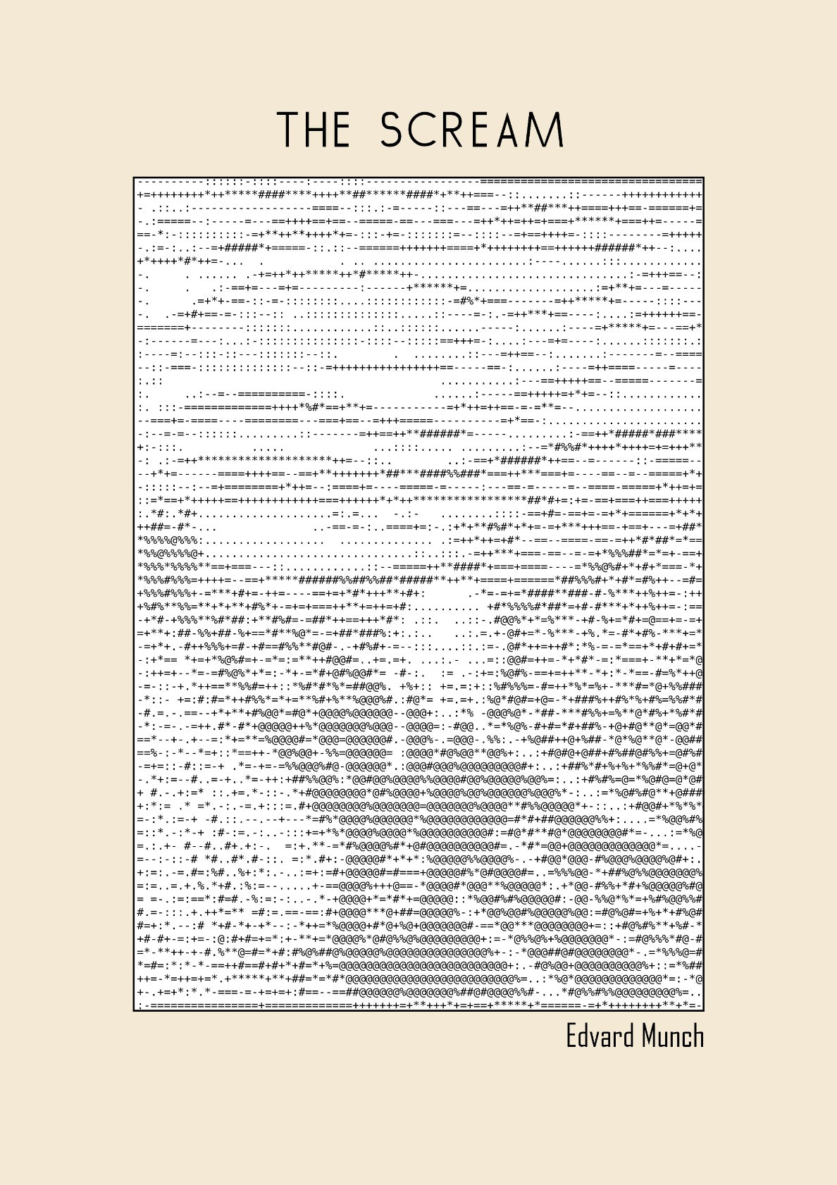 The Scream – Edvard Munch (Ascii art)