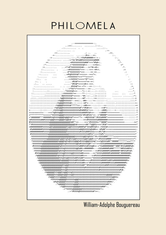 Philomela (1861) – William-Adolphe Bouguereau (Ascii art)