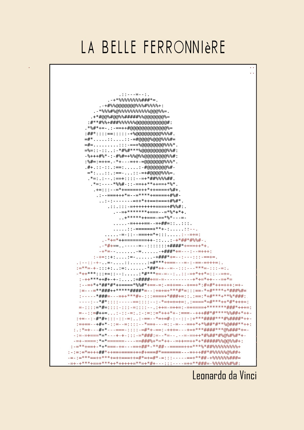 La Belle Ferronnière (Portrait of a Lady from the Court of Milan) (Ascii art)