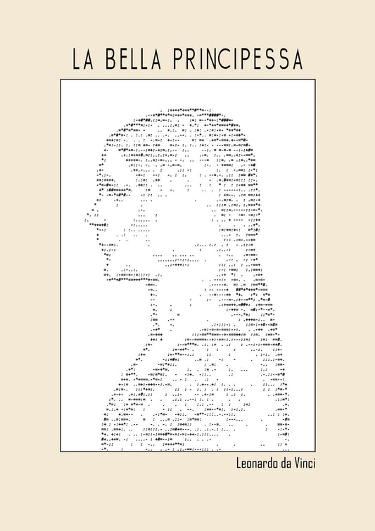 La Bella Principessa – Leonardo da Vinci (Ascii art)