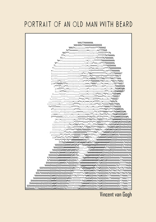 Portrait of an Old Man with Beard (Ascii art) – (Vincent van Gogh) 