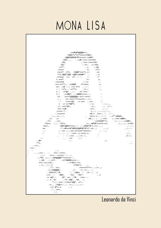 Mona Lisa – Leonardo da Vinci (Ascii art) 