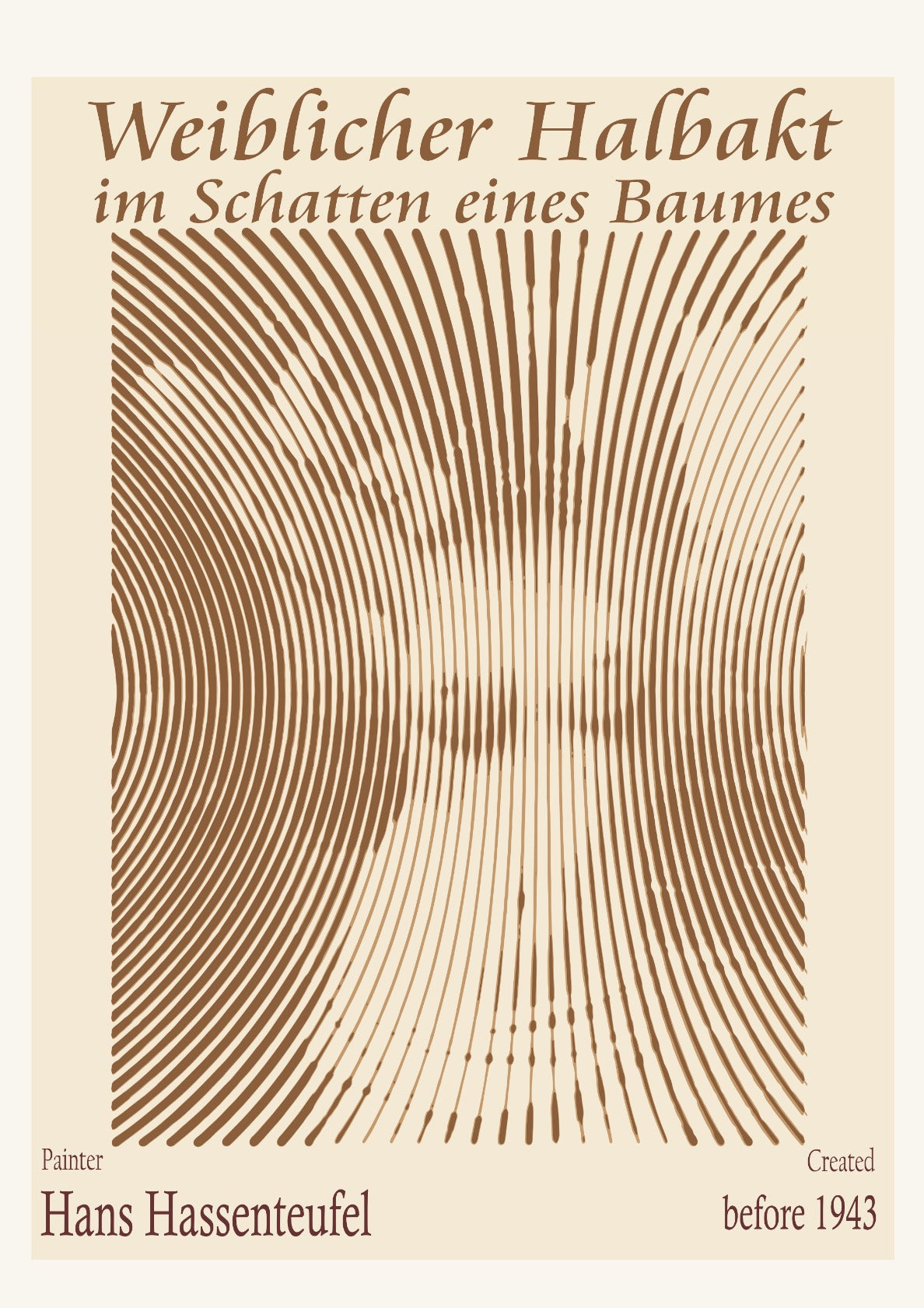 Weiblicher Halbakt im Schatten eines Baumes  