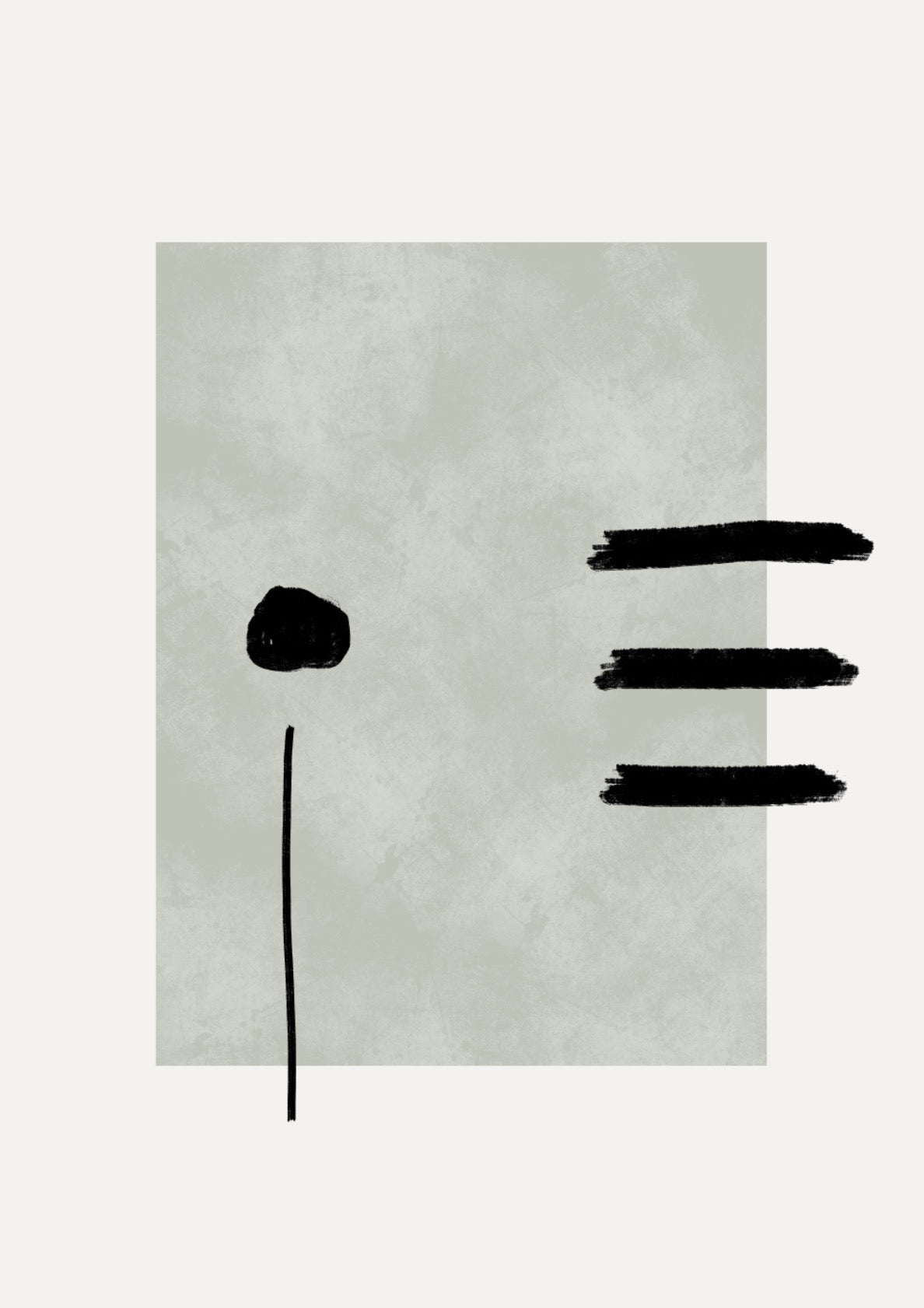 Sage green abstract artwork with brush strokes and vintage textures