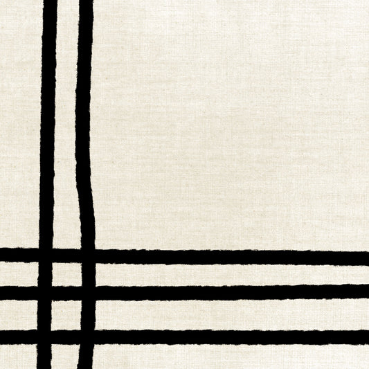 Minimalist modern artwork with lines and textures in black and beige background