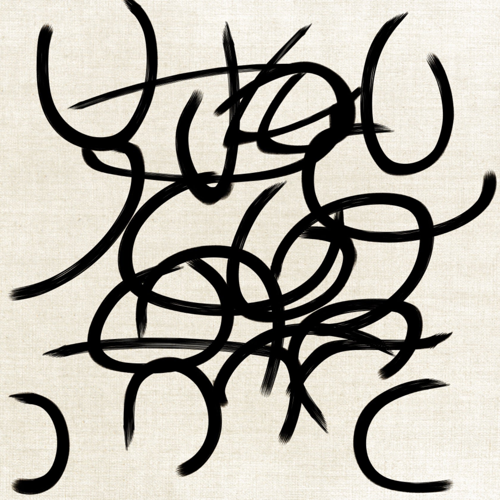 Modern artwork with brush strokes in black