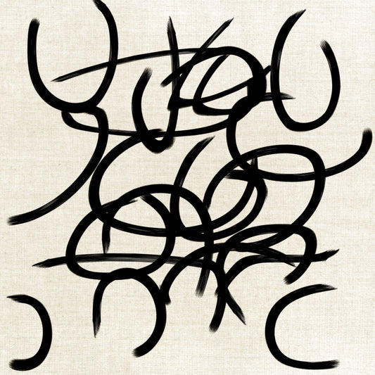 Modern artwork with brush strokes in black