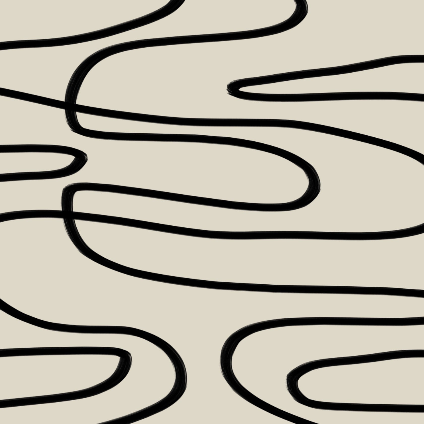 Modern artwork of black lines