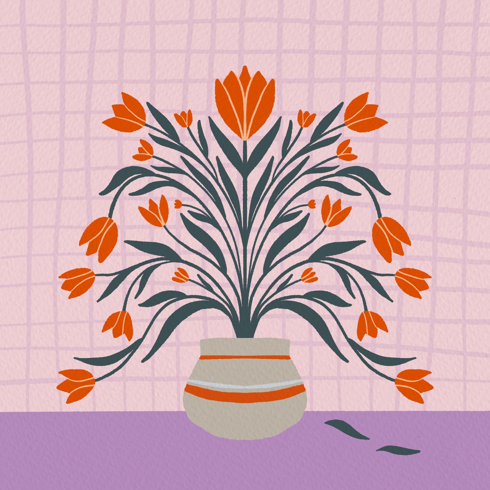 Tulips - violet and orange